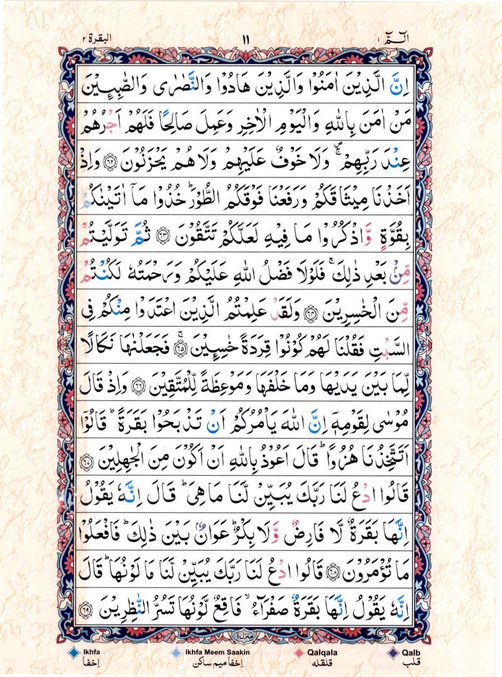 Reading Al Quran 15 Lines Part / Chapter / Siparah 1 Page 11