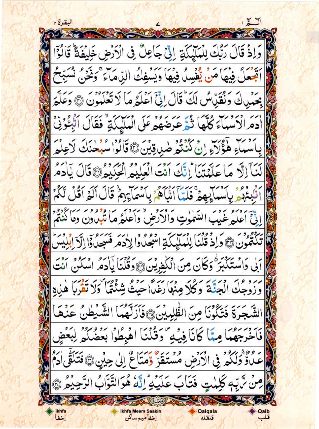 Reading Al Quran 15 Lines Part / Chapter / Siparah 1 Page 7