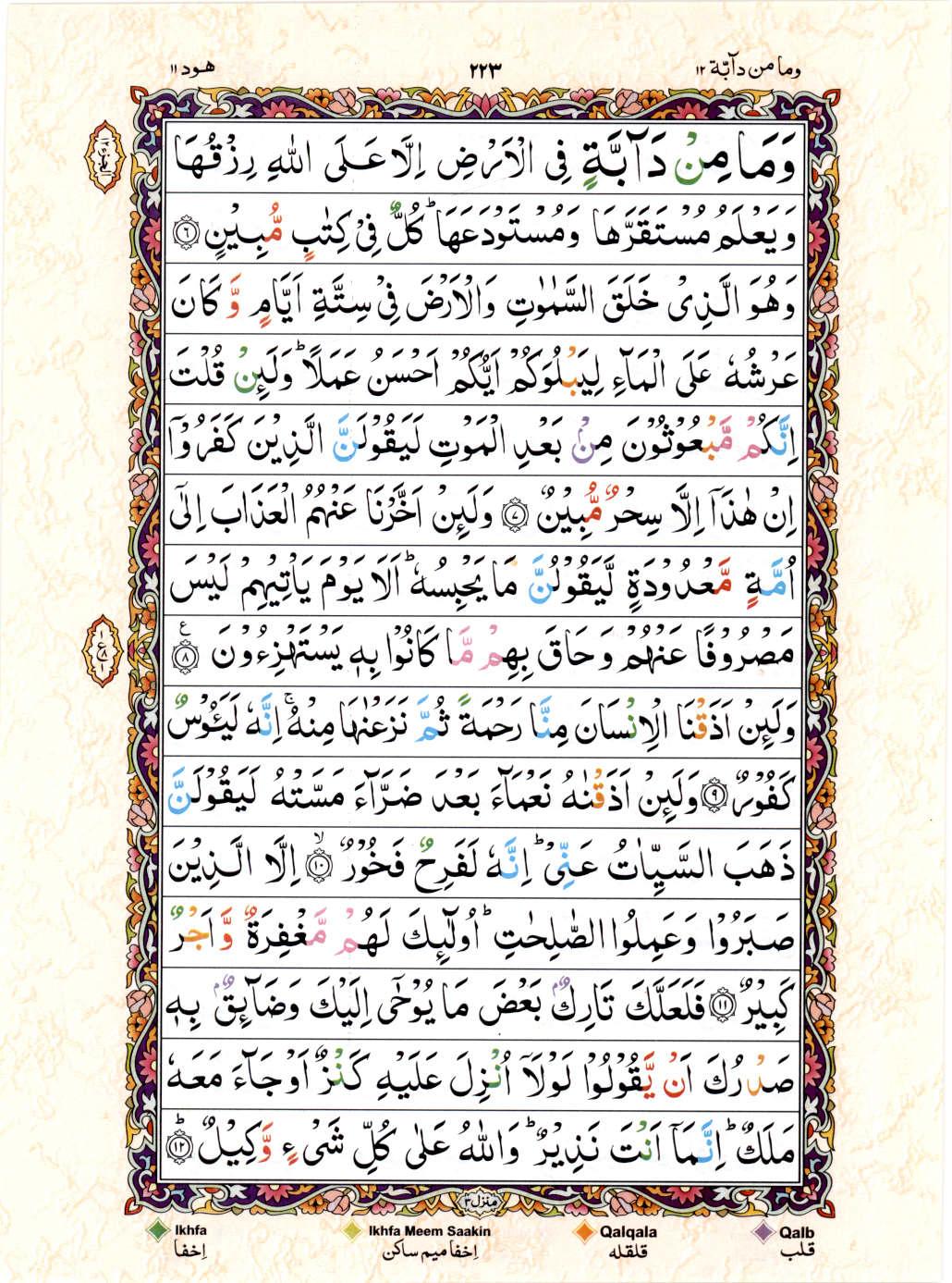Reading Al Quran 15 Lines Part / Chapter / Siparah 12 Page 223