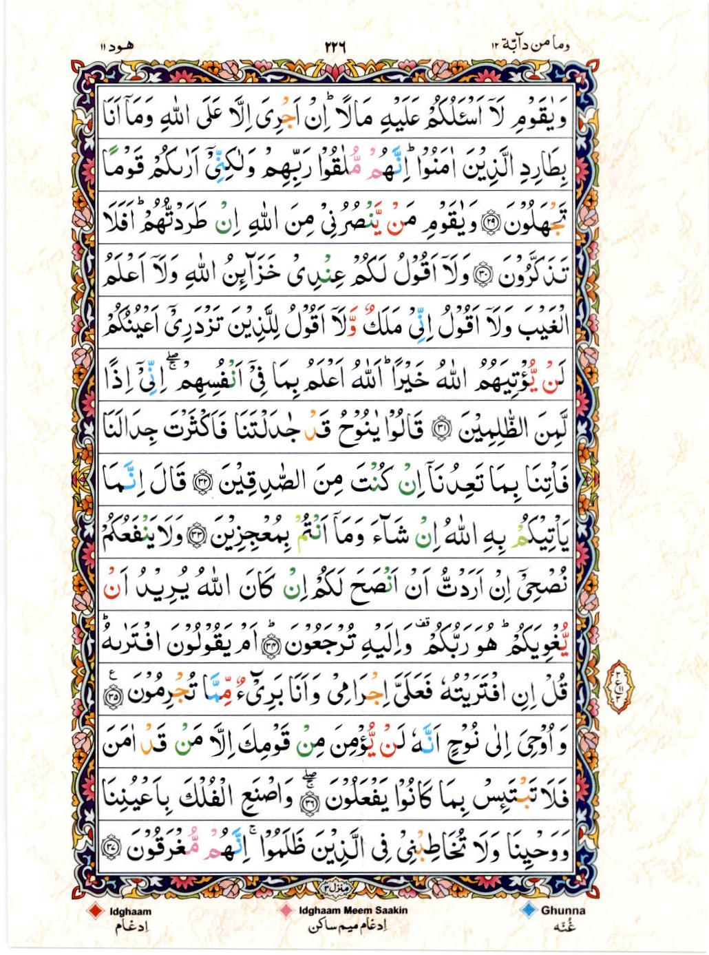 Reading Al Quran 15 Lines Part / Chapter / Siparah 12 Page 226