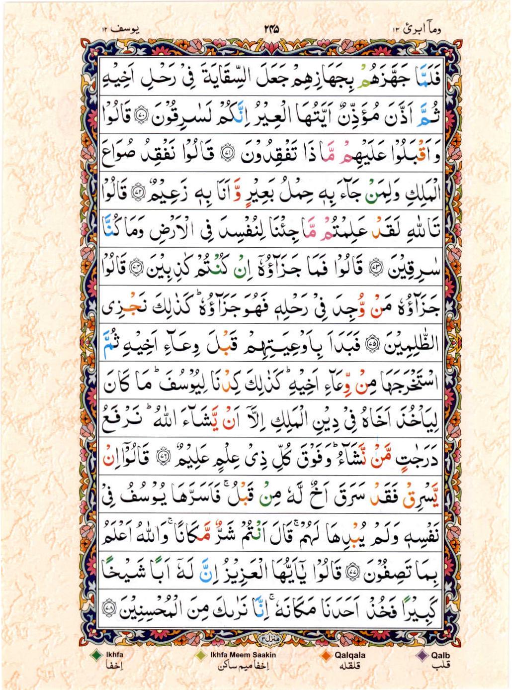 Reading Al Quran 15 Lines Part / Chapter / Siparah 13 Page 245