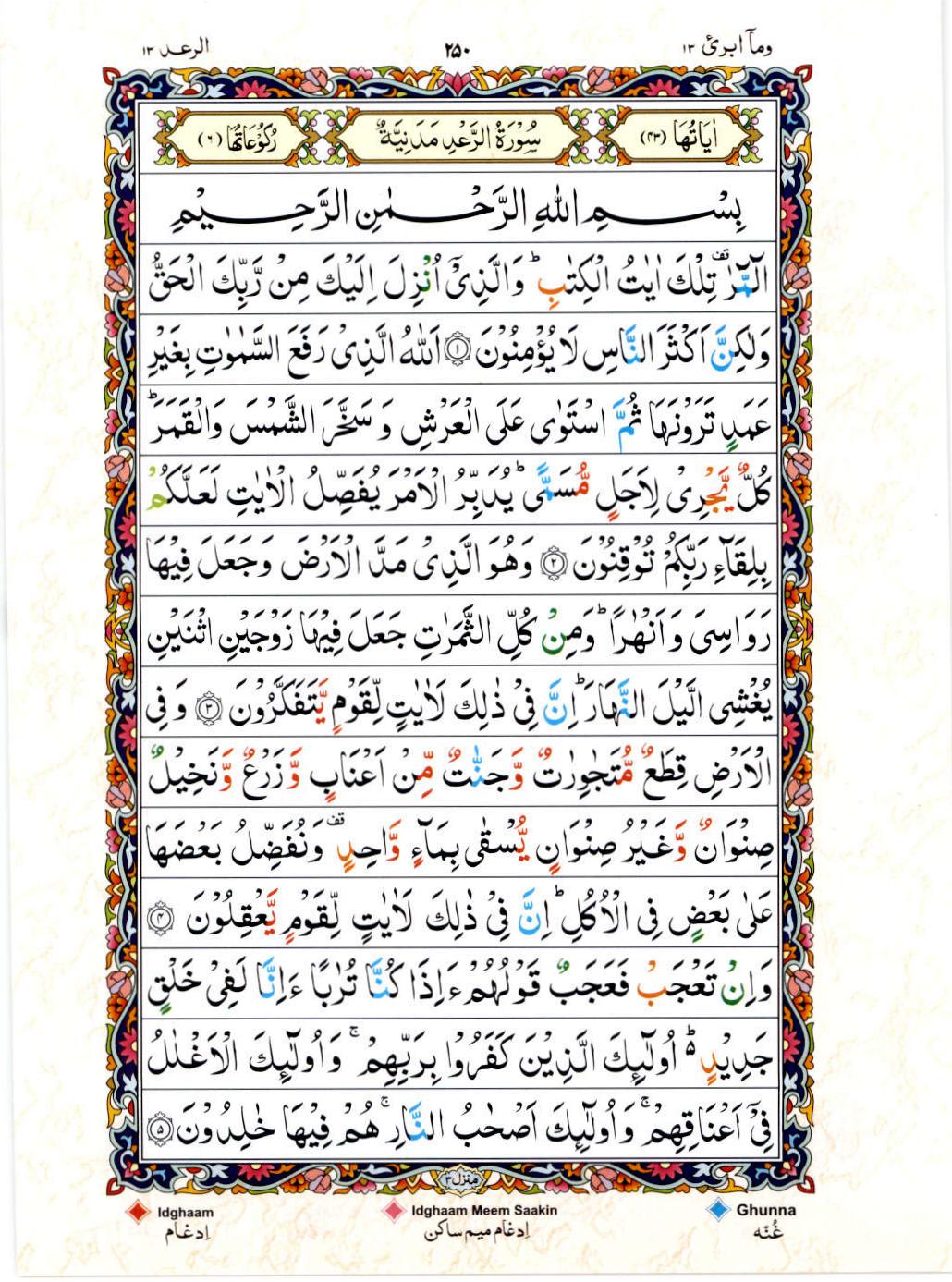 Reading Al Quran 15 Lines Part / Chapter / Siparah 13 Page 250