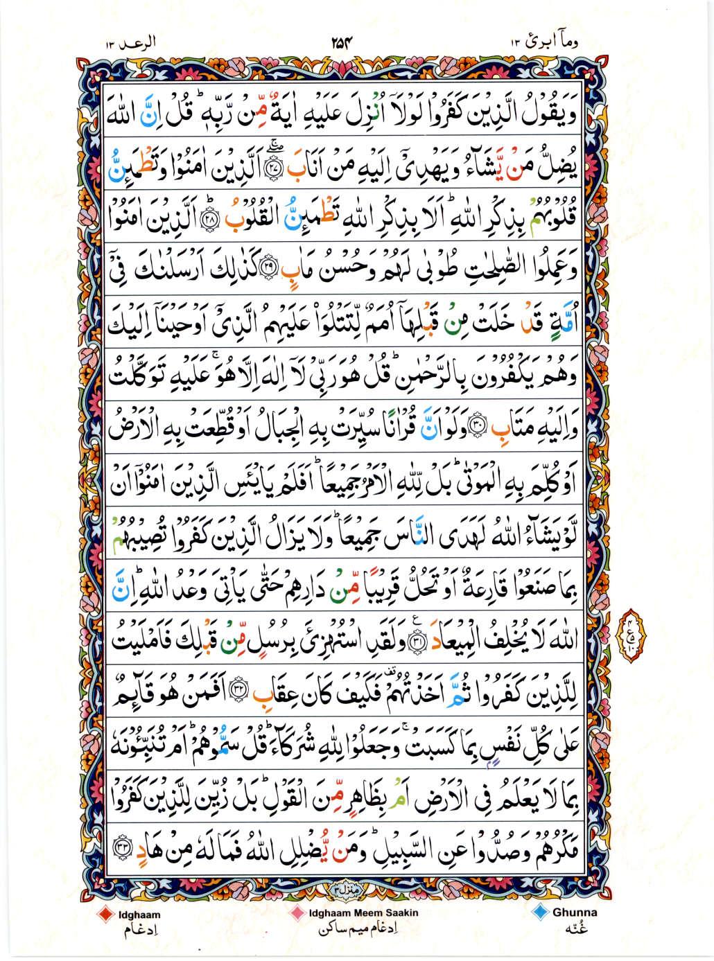 Reading Al Quran 15 Lines Part / Chapter / Siparah 13 Page 254