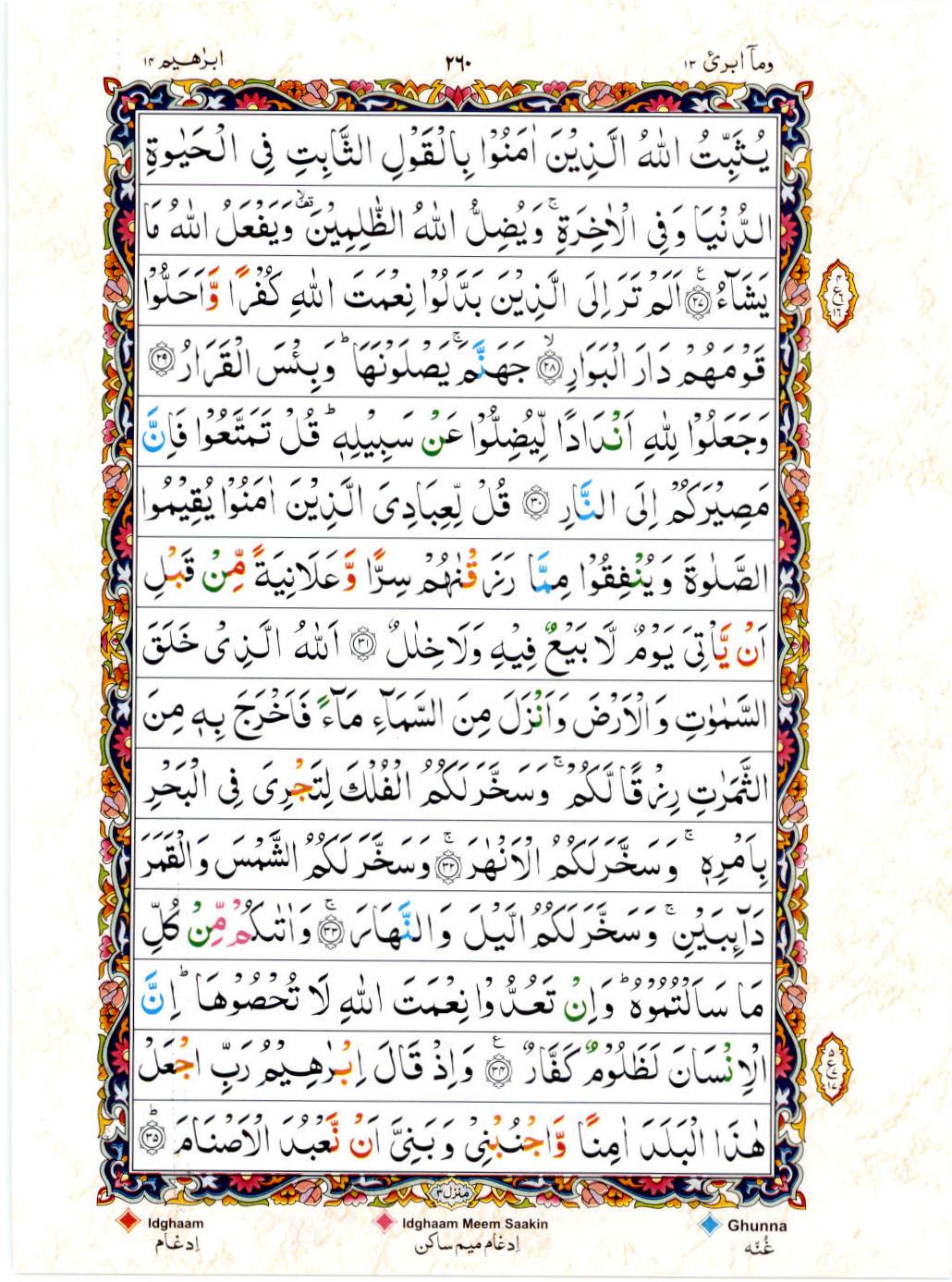 Reading Al Quran 15 Lines Part / Chapter / Siparah 13 Page 260