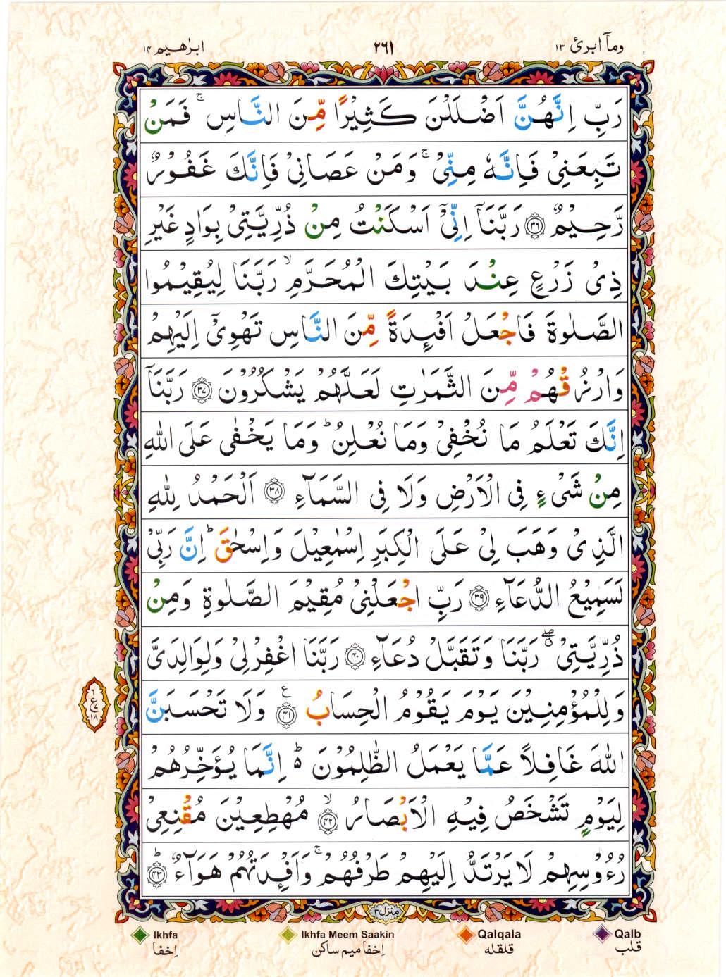 Reading Al Quran 15 Lines Part / Chapter / Siparah 13 Page 261