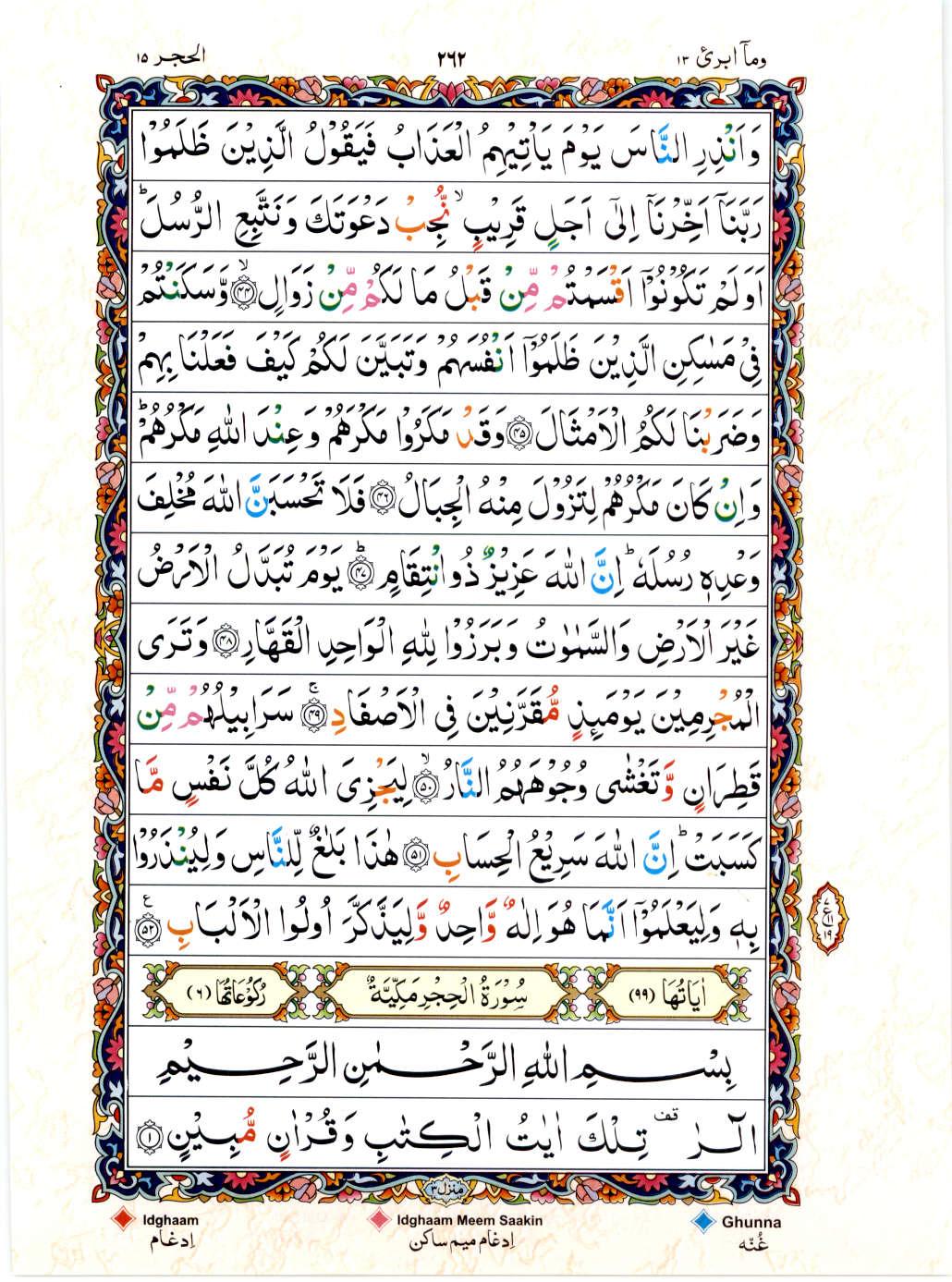 Reading Al Quran 15 Lines Part / Chapter / Siparah 13 Page 262