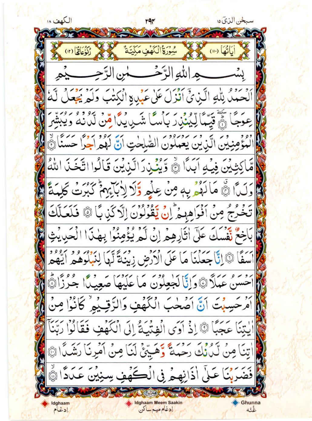 Reading Al Quran 15 Lines Part / Chapter / Siparah 15 Page 294