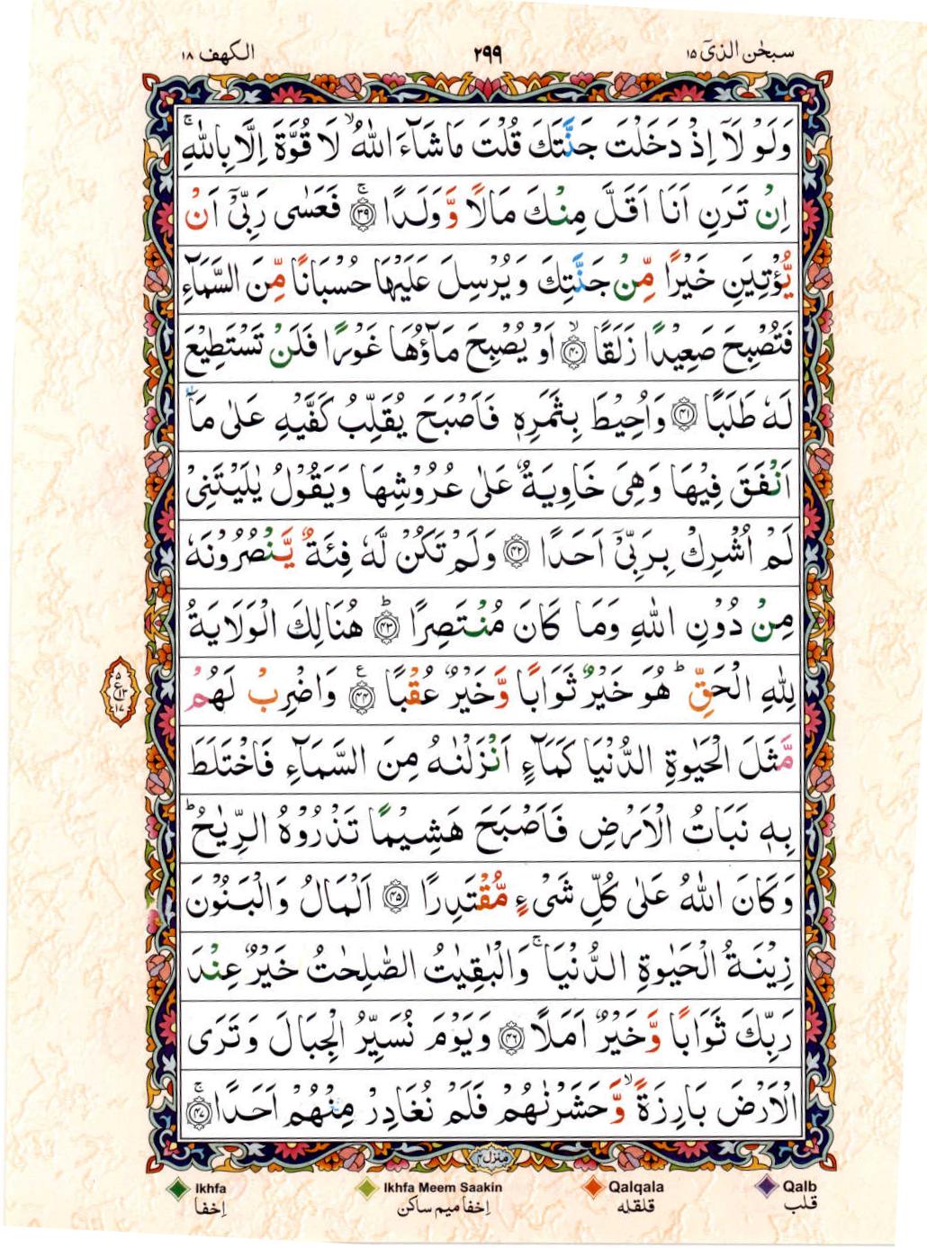 Reading Al Quran 15 Lines Part / Chapter / Siparah 15 Page 299