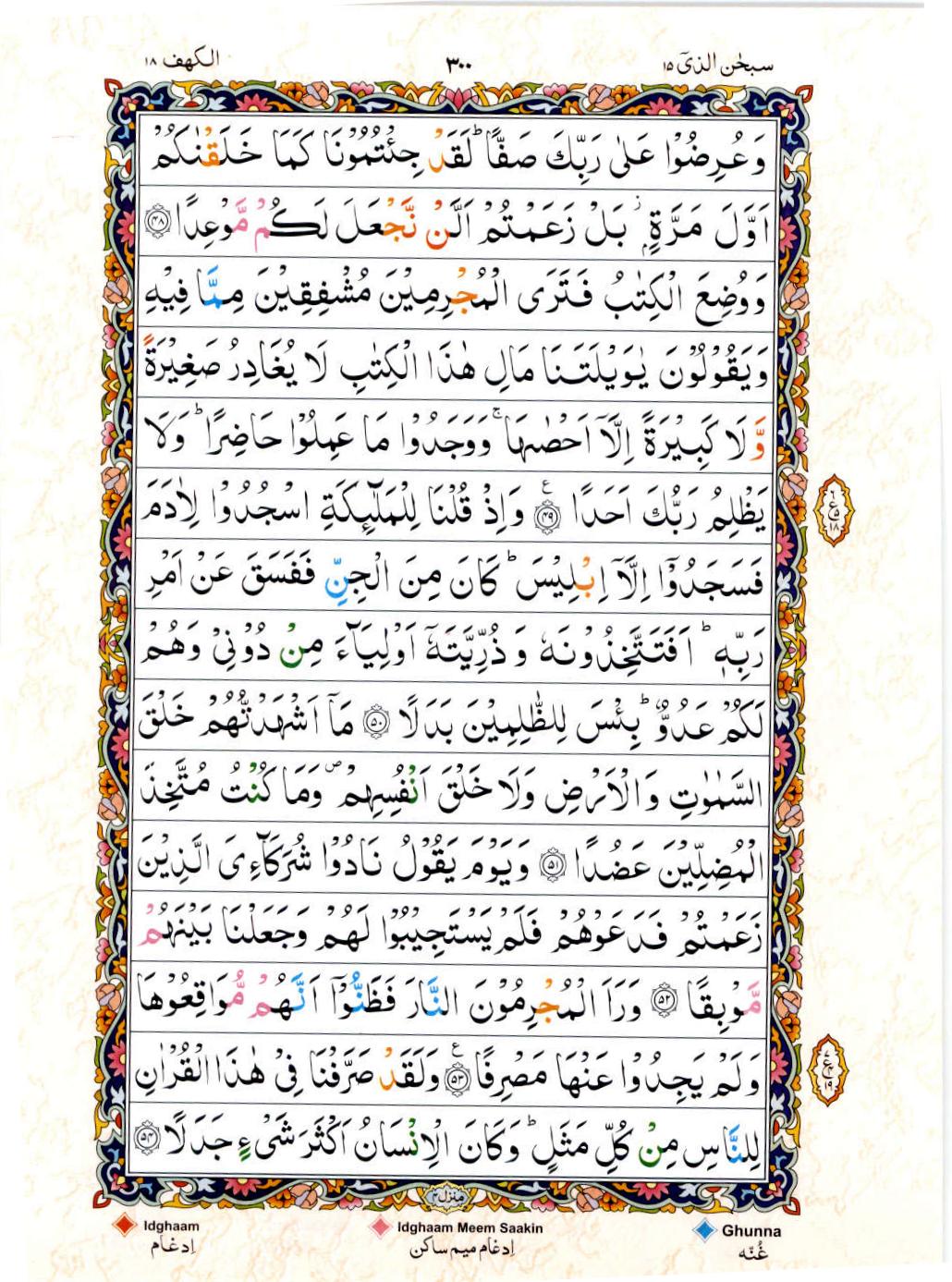 Reading Al Quran 15 Lines Part / Chapter / Siparah 15 Page 300