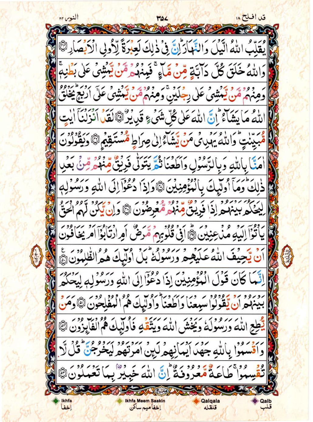 Reading Al Quran 15 Lines Part / Chapter / Siparah 18 Page 357