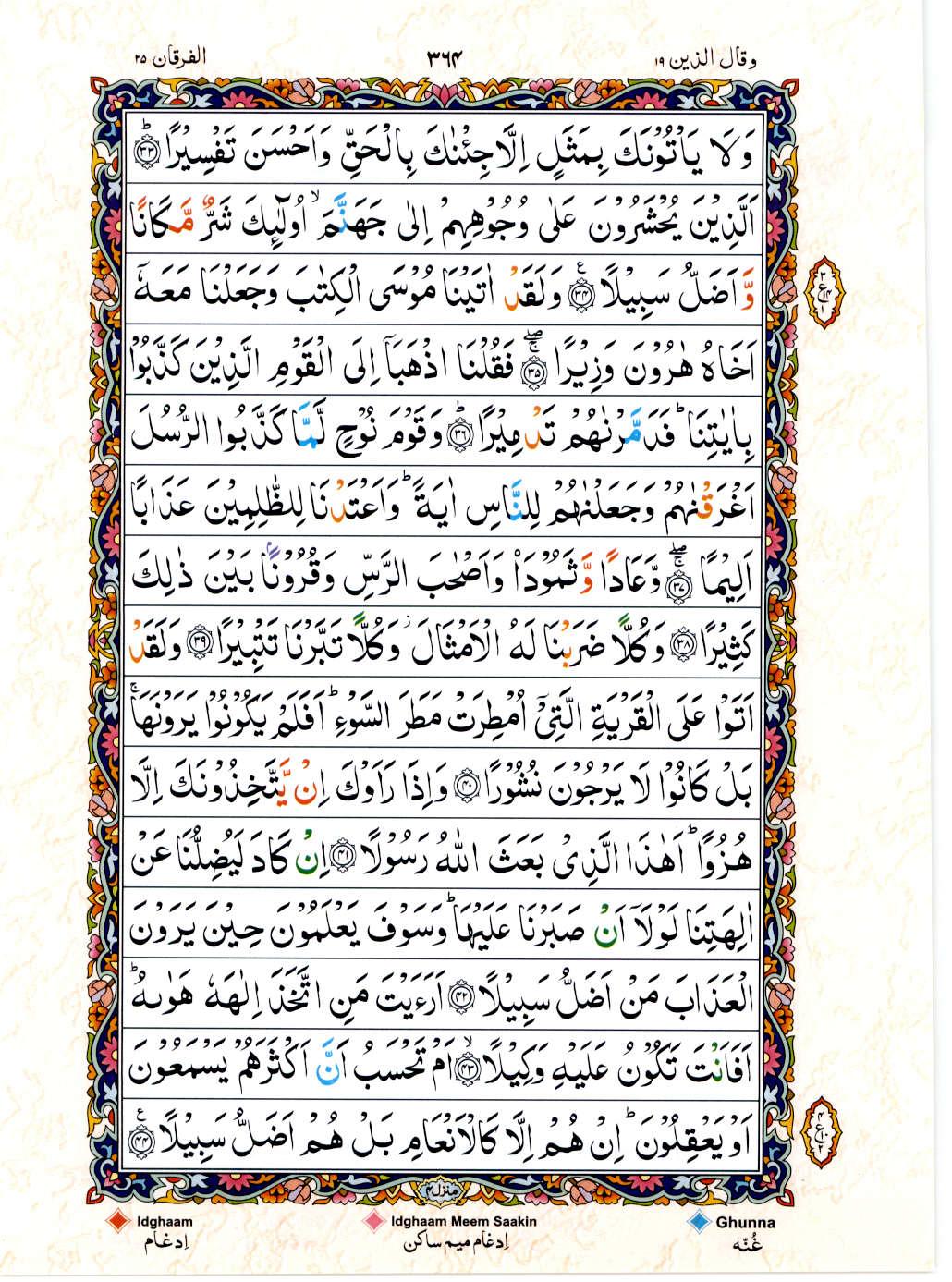 Reading Al Quran 15 Lines Part / Chapter / Siparah 19 Page 364