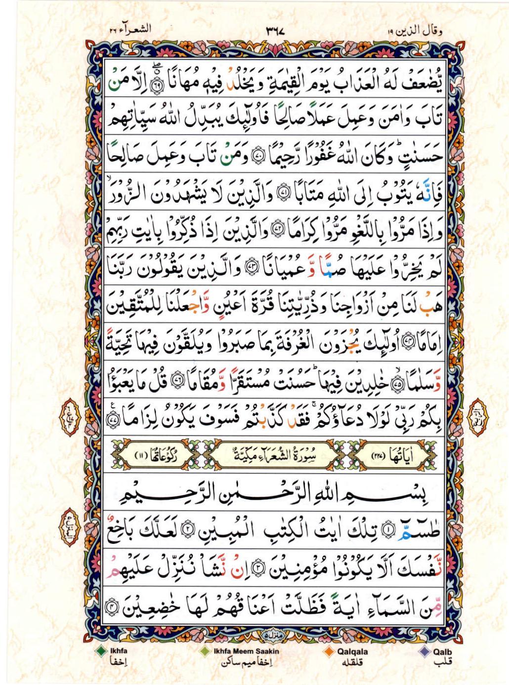 Reading Al Quran 15 Lines Part / Chapter / Siparah 19 Page 367