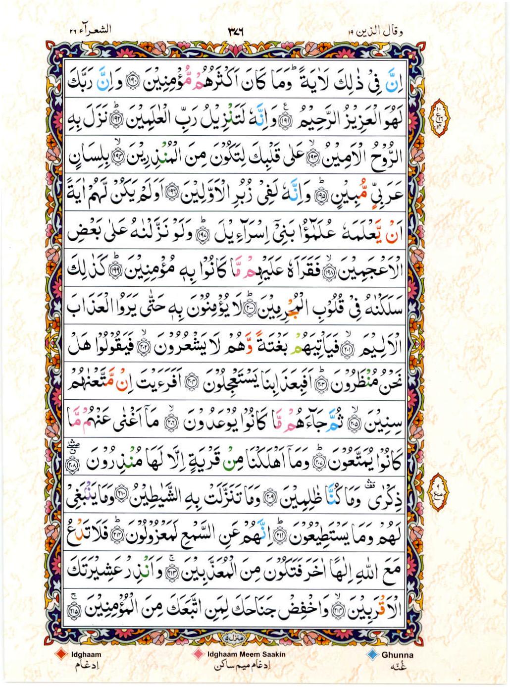 Reading Al Quran 15 Lines Part / Chapter / Siparah 19 Page 376