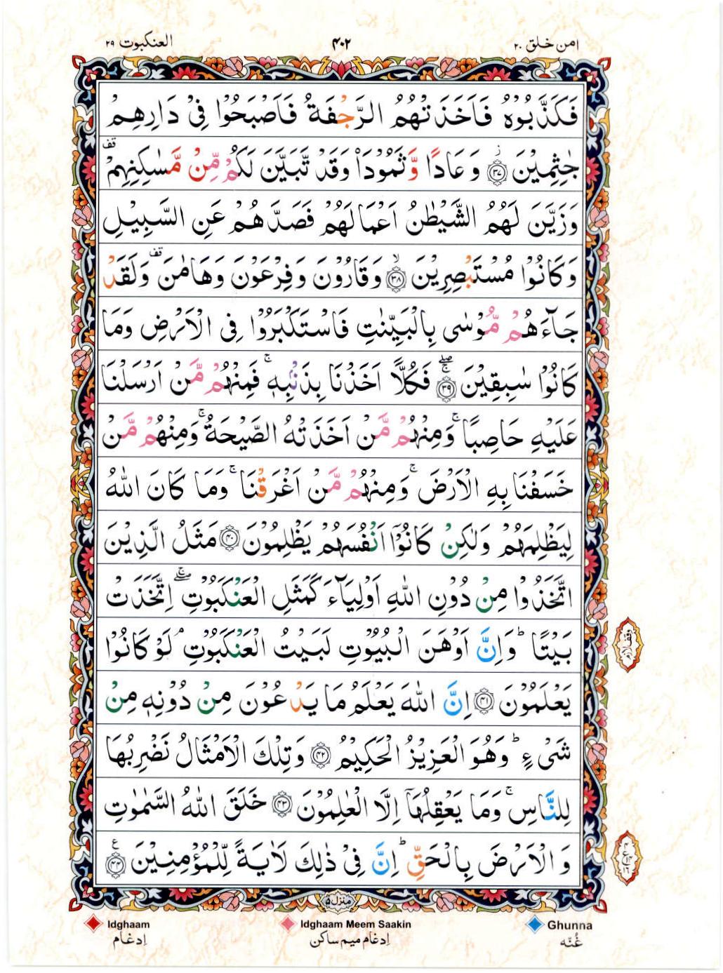 Reading Al Quran 15 Lines Part / Chapter / Siparah 20 Page 402