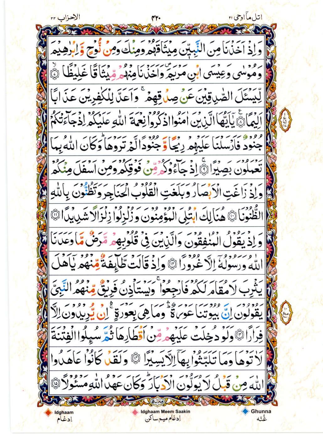 Reading Al Quran 15 Lines Part / Chapter / Siparah 21 Page 420
