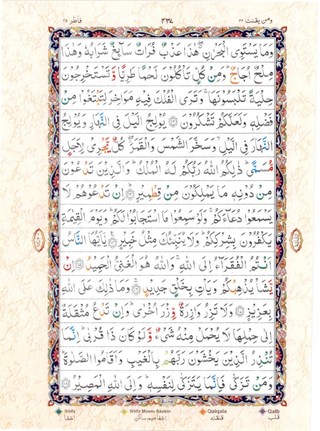 Reading Al Quran 15 Lines Part / Chapter / Siparah 22 Page 437