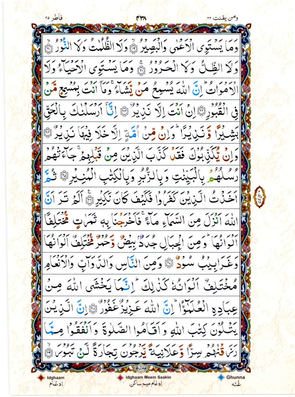 Reading Al Quran 15 Lines Part / Chapter / Siparah 22 Page 438