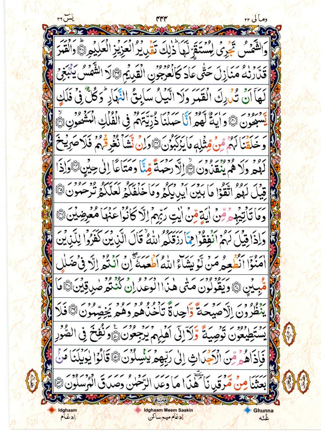 Reading Al Quran 15 Lines Part / Chapter / Siparah 23 Page 444