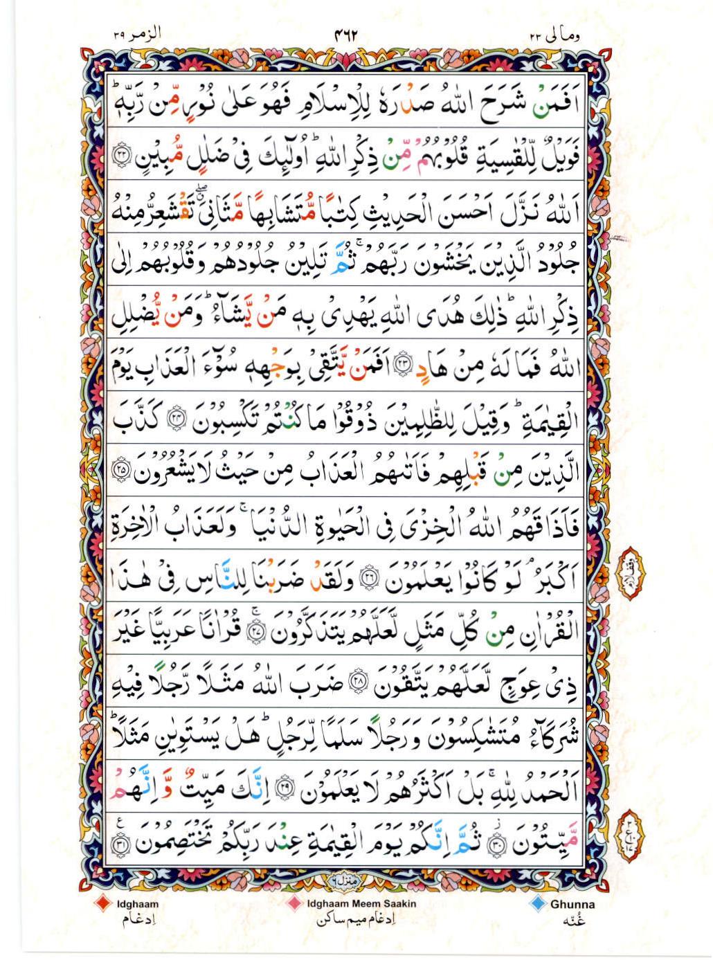 Reading Al Quran 15 Lines Part / Chapter / Siparah 23 Page 462