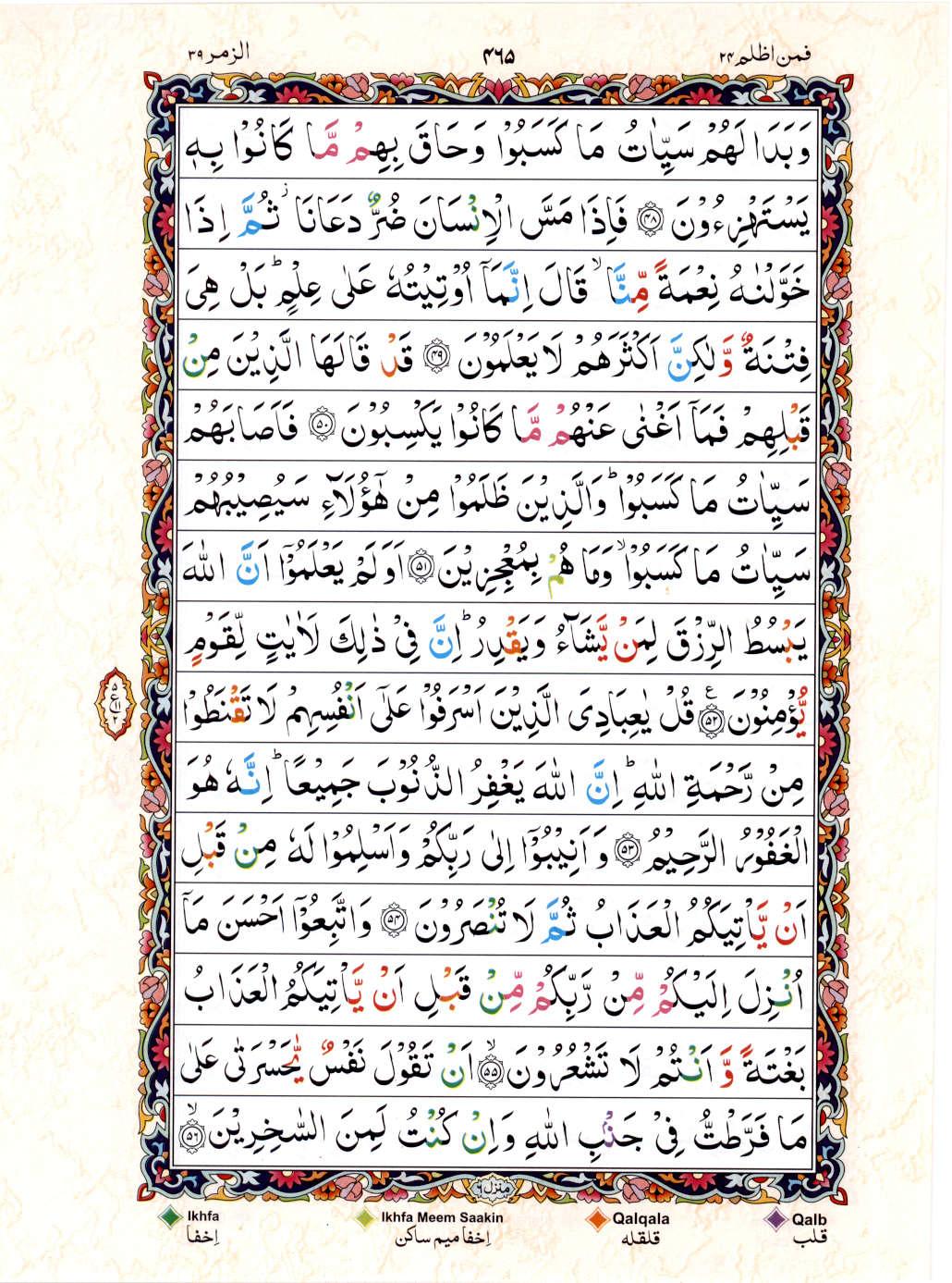 Reading Al Quran 15 Lines Part / Chapter / Siparah 24 Page 465
