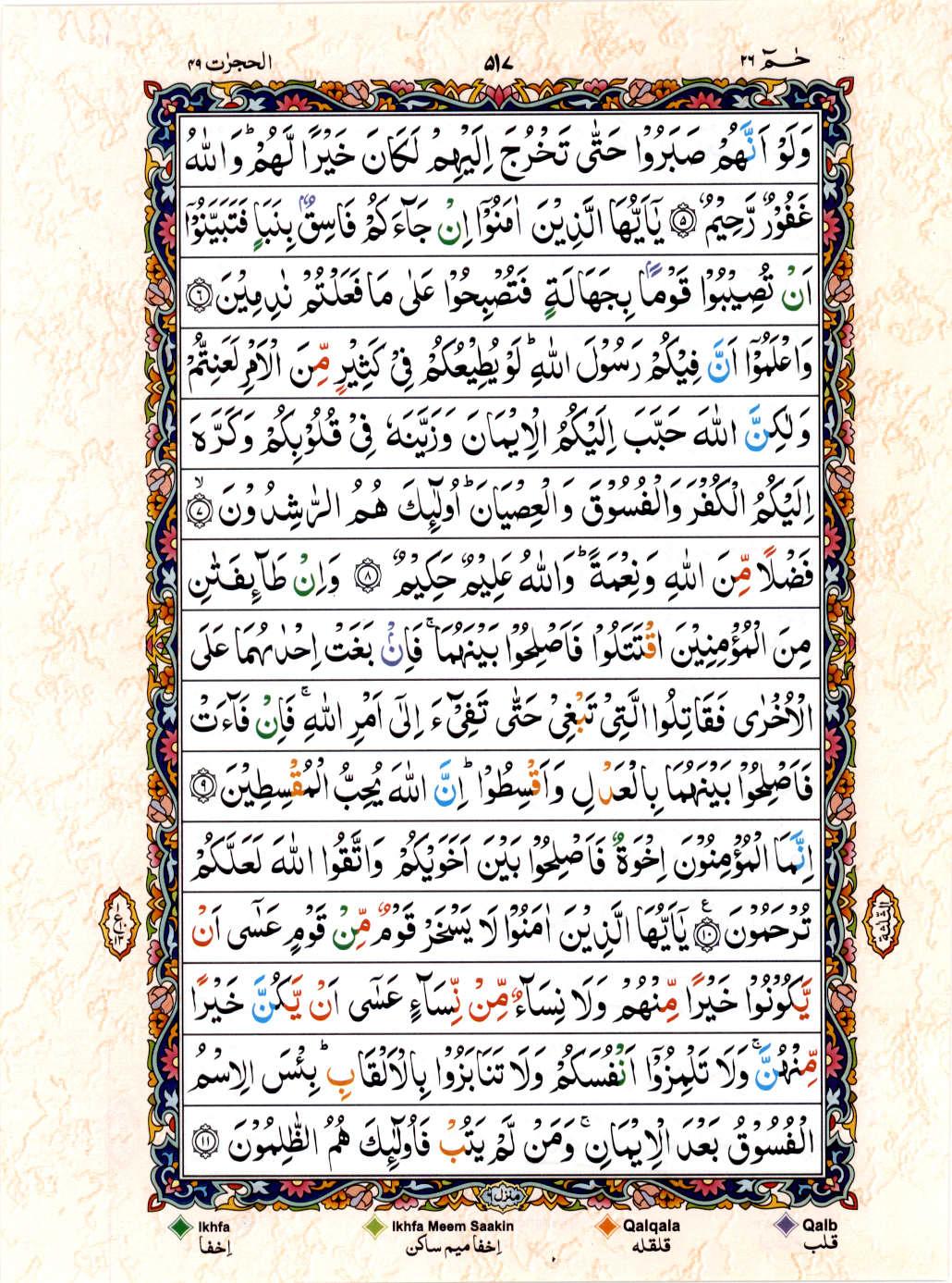 Reading Al Quran 15 Lines Part / Chapter / Siparah 26 Page 517