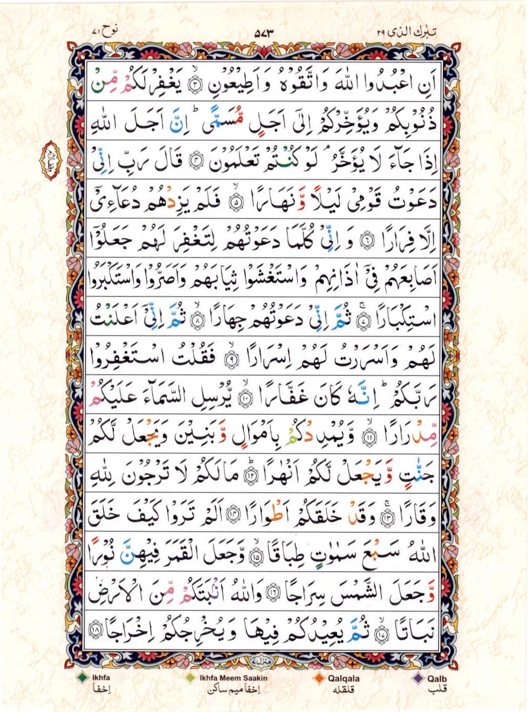 Reading Al Quran 15 Lines Part / Chapter / Siparah 29 Page 573