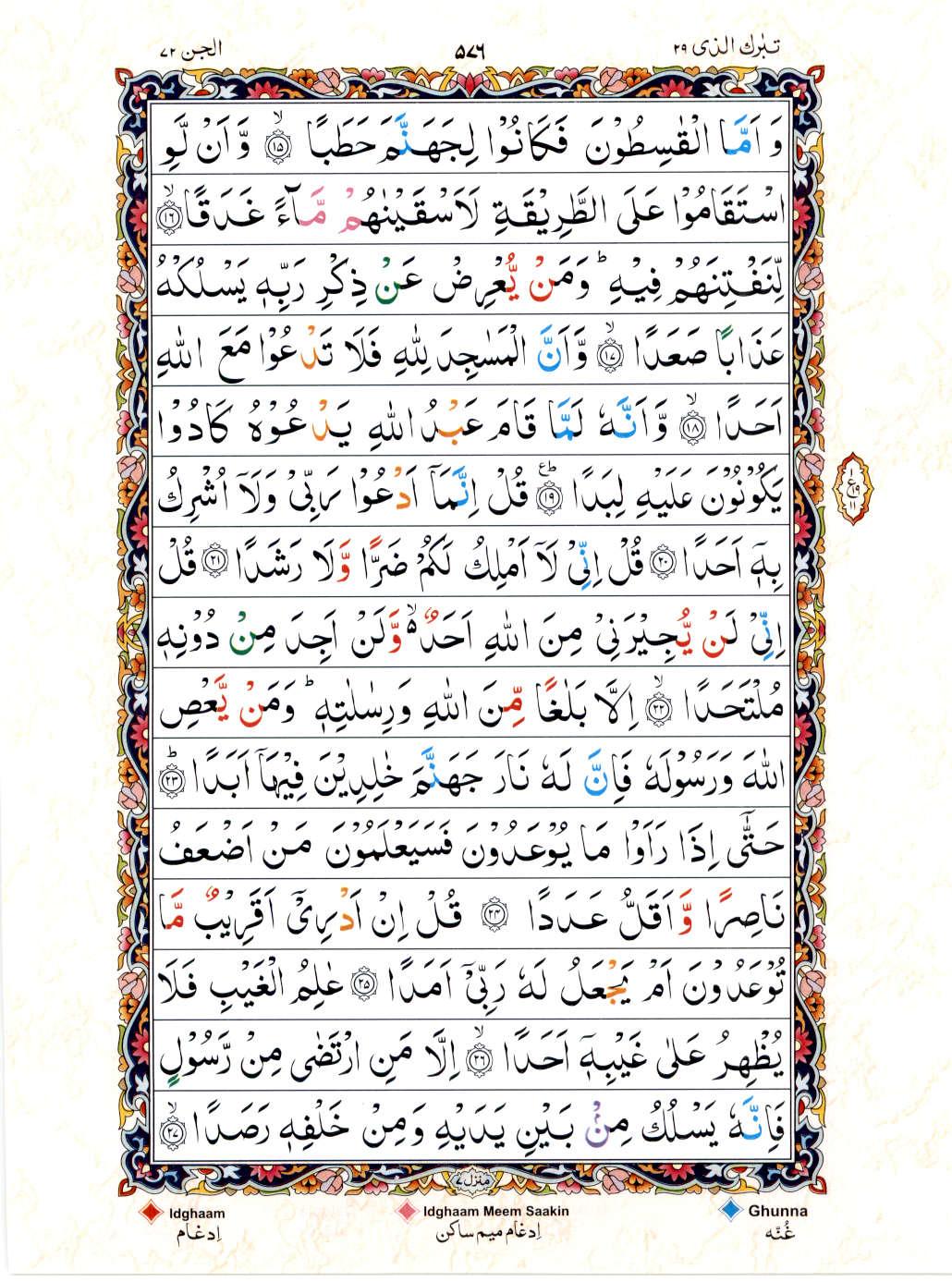Reading Al Quran 15 Lines Part / Chapter / Siparah 29 Page 576