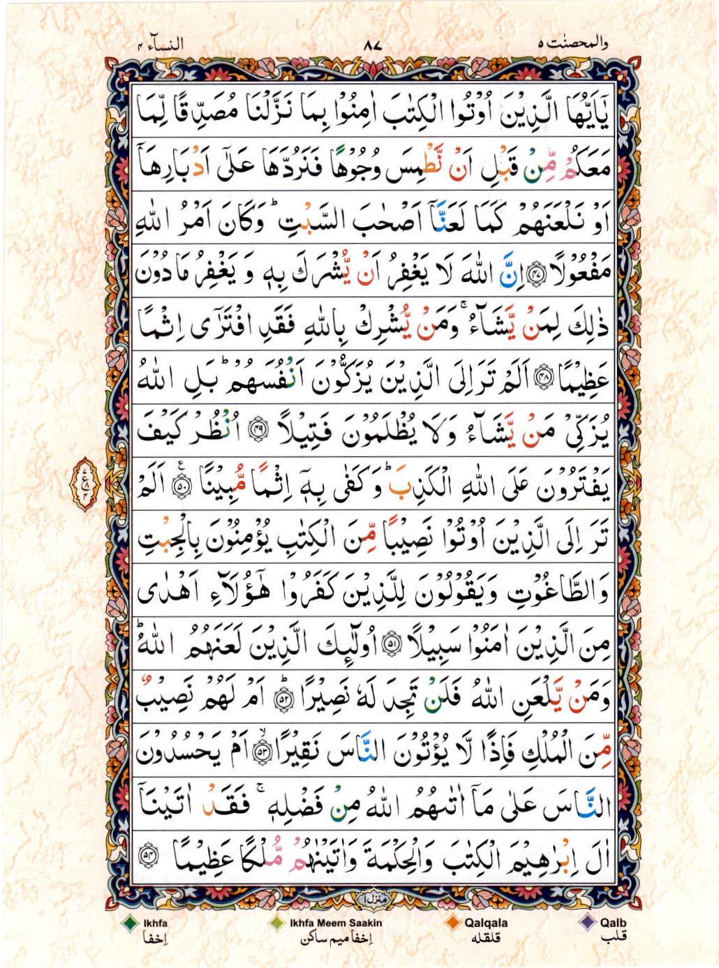 Reading Al Quran 15 Lines Part / Chapter / Siparah 5 Page 87