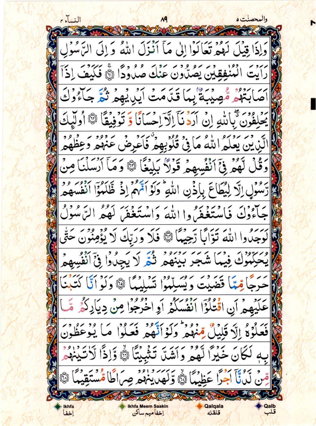 Reading Al Quran 15 Lines Part / Chapter / Siparah 5 Page 89