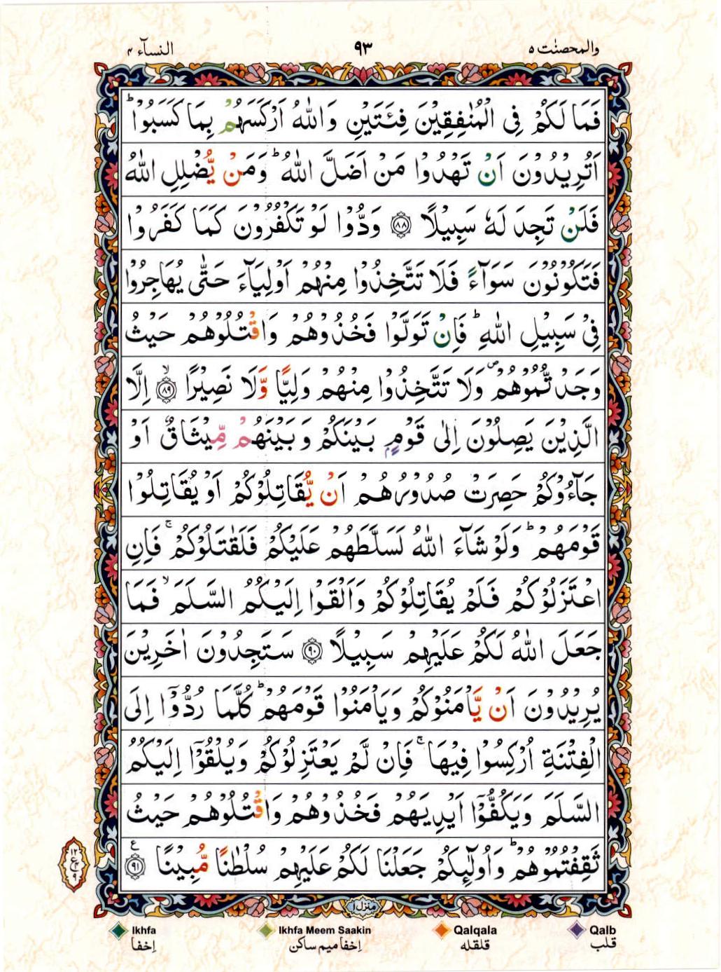 Reading Al Quran 15 Lines Part / Chapter / Siparah 5 Page 93