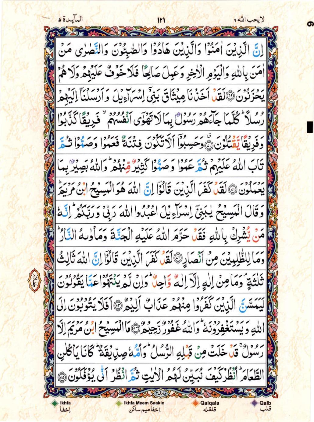 Reading Al Quran 15 Lines Part / Chapter / Siparah 6 Page 121