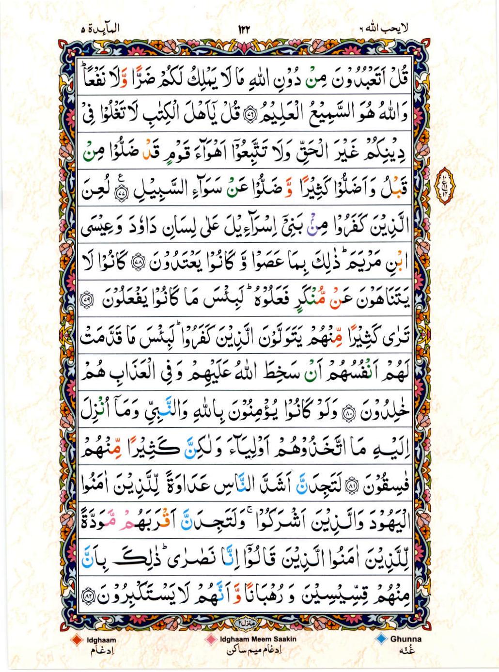 Reading Al Quran 15 Lines Part / Chapter / Siparah 6 Page 122