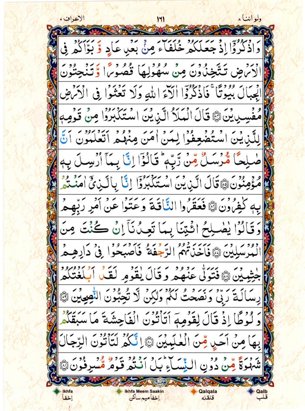 Reading Al Quran 15 Lines Part / Chapter / Siparah 8 Page 161