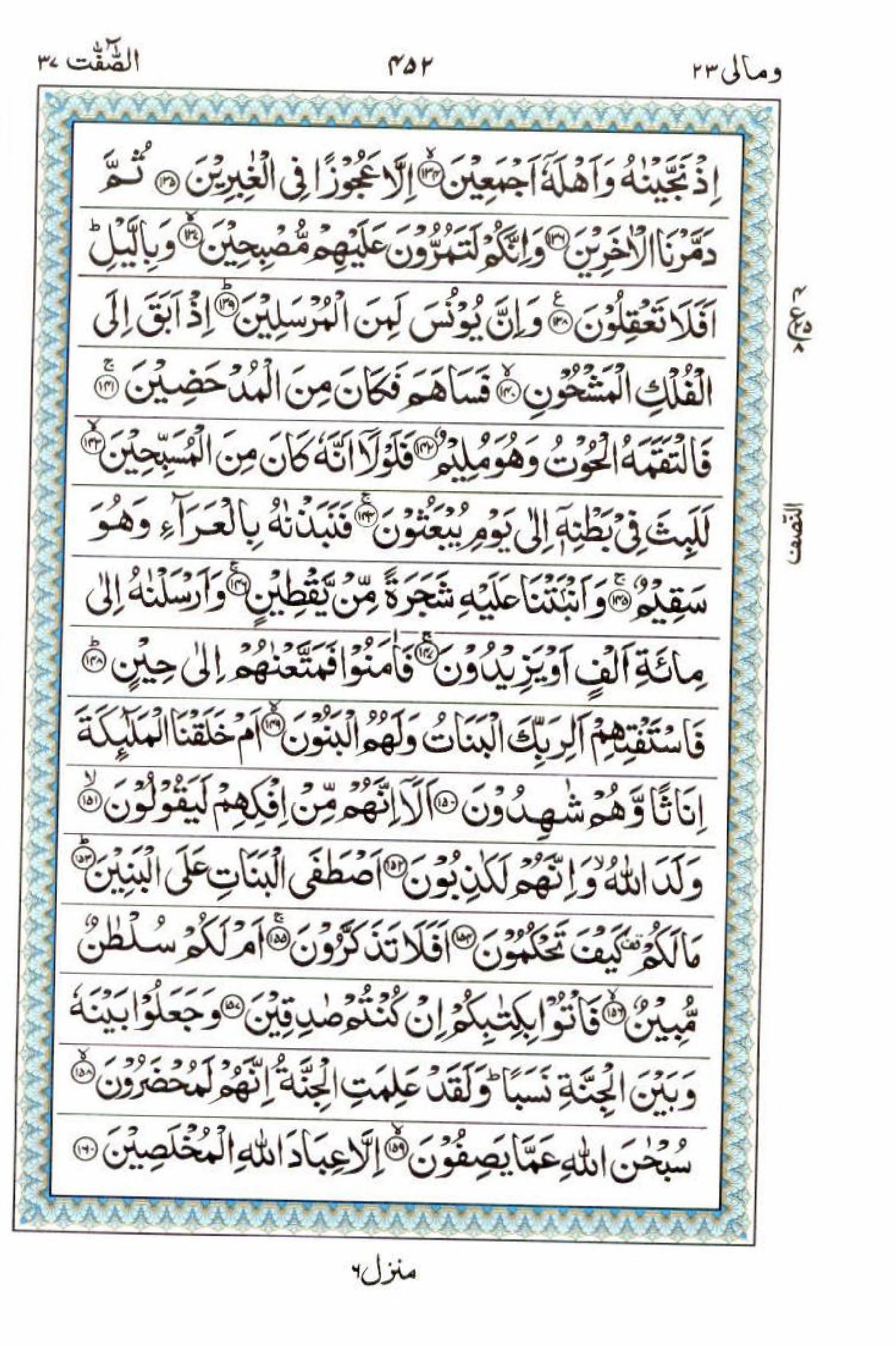Reading Al Quran 15 Lines Part / Chapter / Siparah 23 Page 452