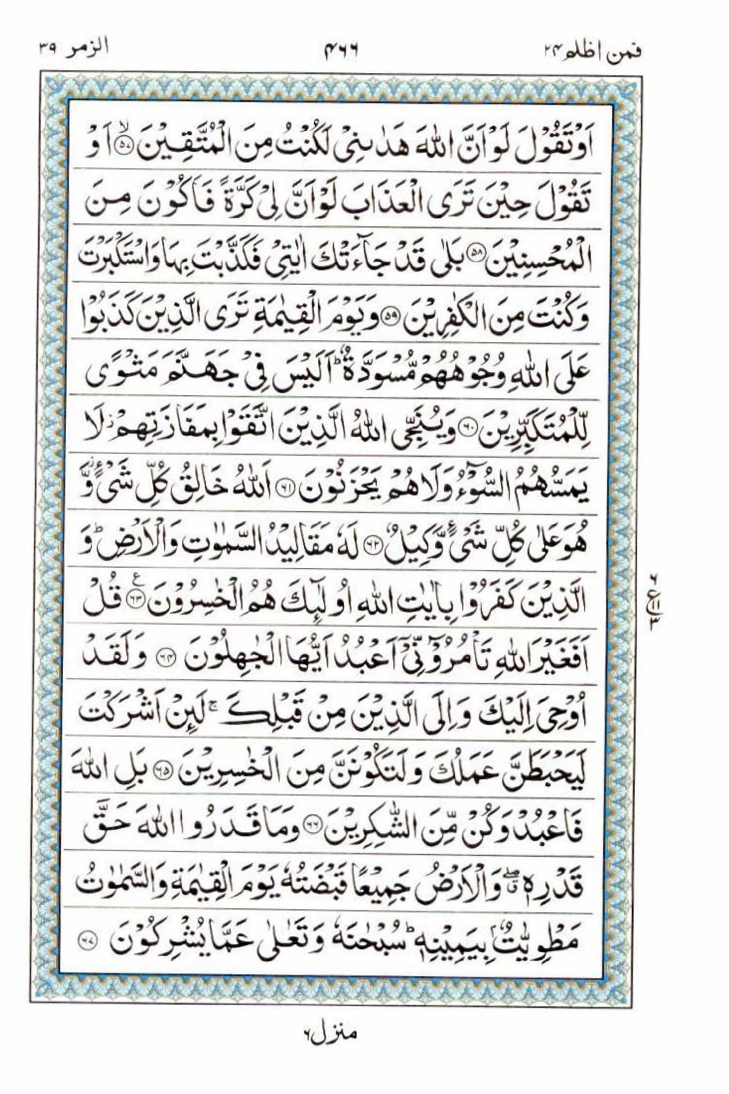 Reading Al Quran 15 Lines Part / Chapter / Siparah 24 Page 466