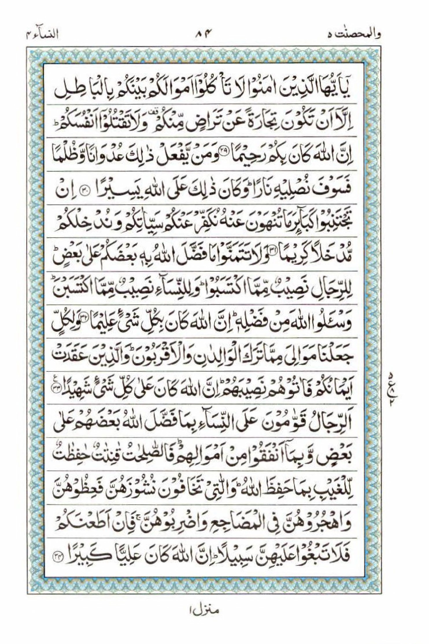 Reading Al Quran 15 Lines Part / Chapter / Siparah 5 Page 84