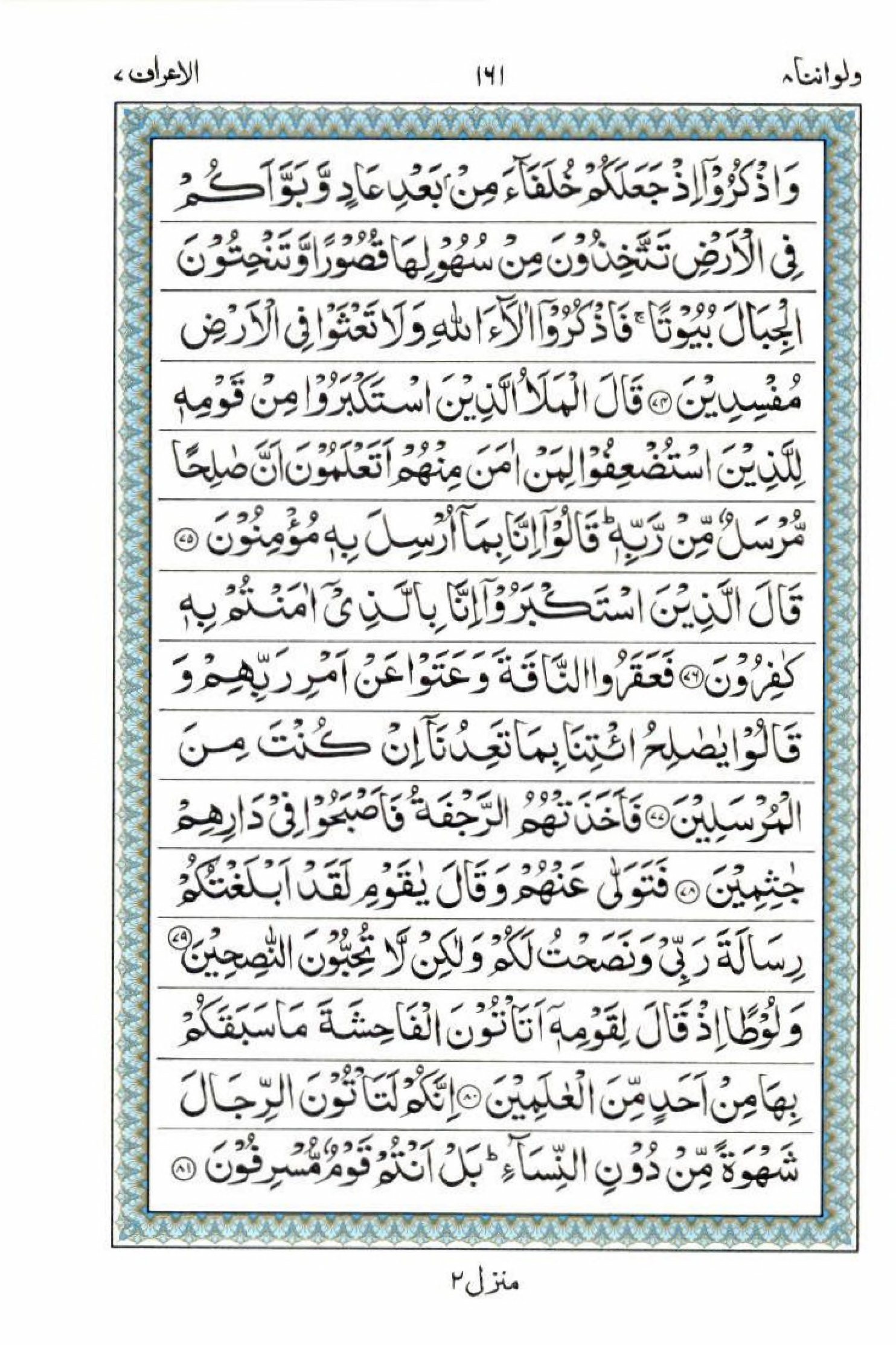 Reading Al Quran 15 Lines Part / Chapter / Siparah 8 Page 161