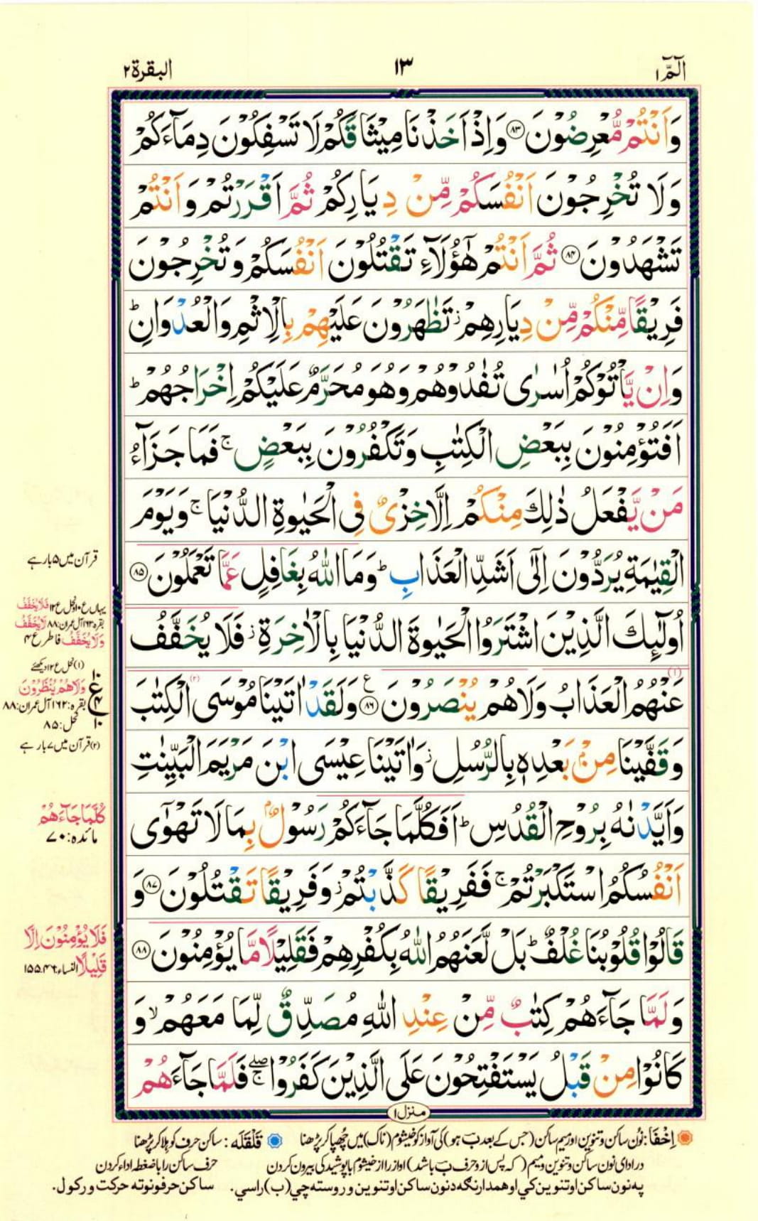 Reading Al Quran Part / Chapter / Siparah 1 Page 13