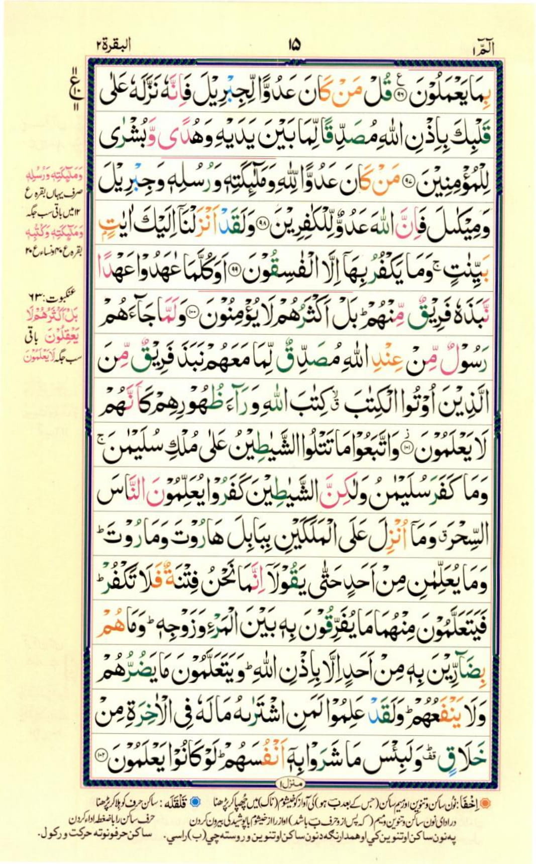 Reading Al Quran Part / Chapter / Siparah 1 Page 15