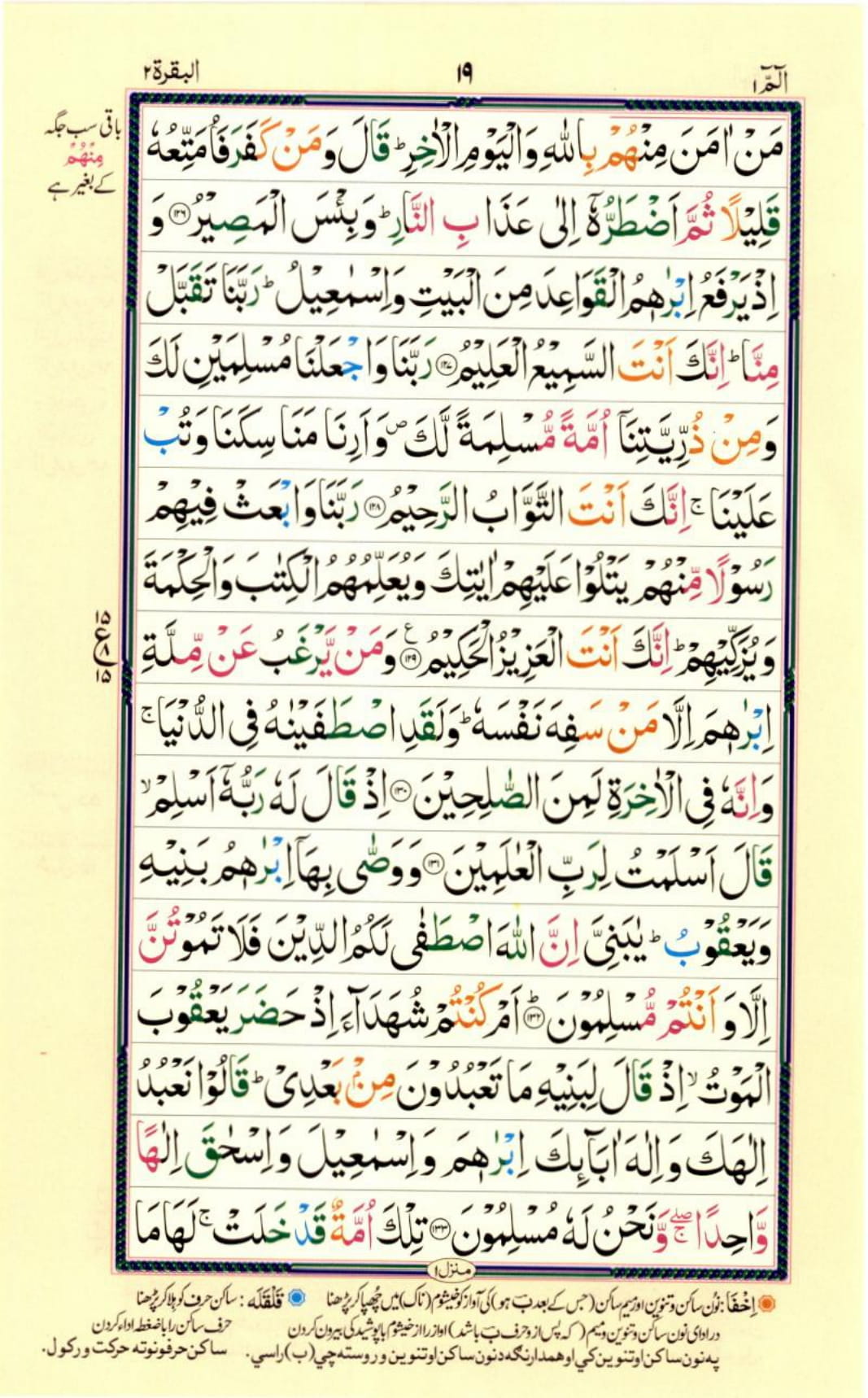 Reading Al Quran Part / Chapter / Siparah 1 Page 19