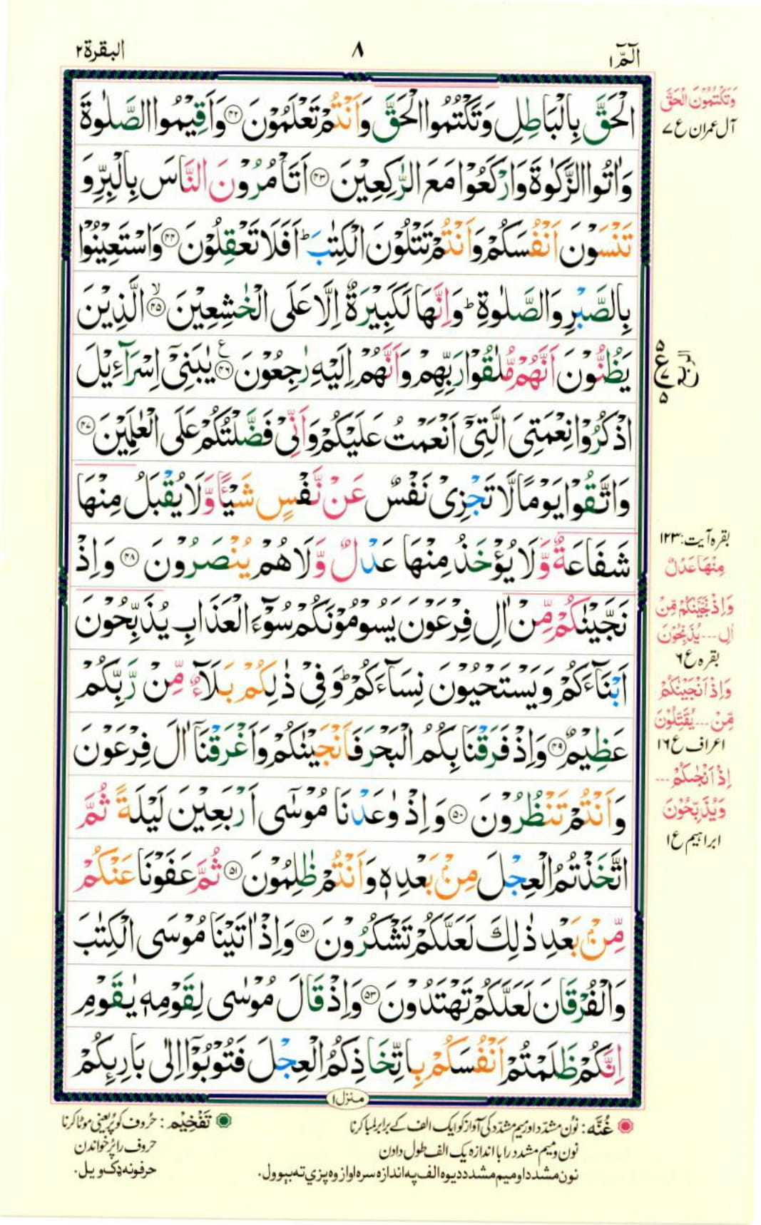 Reading Al Quran Part / Chapter / Siparah 1 Page 8