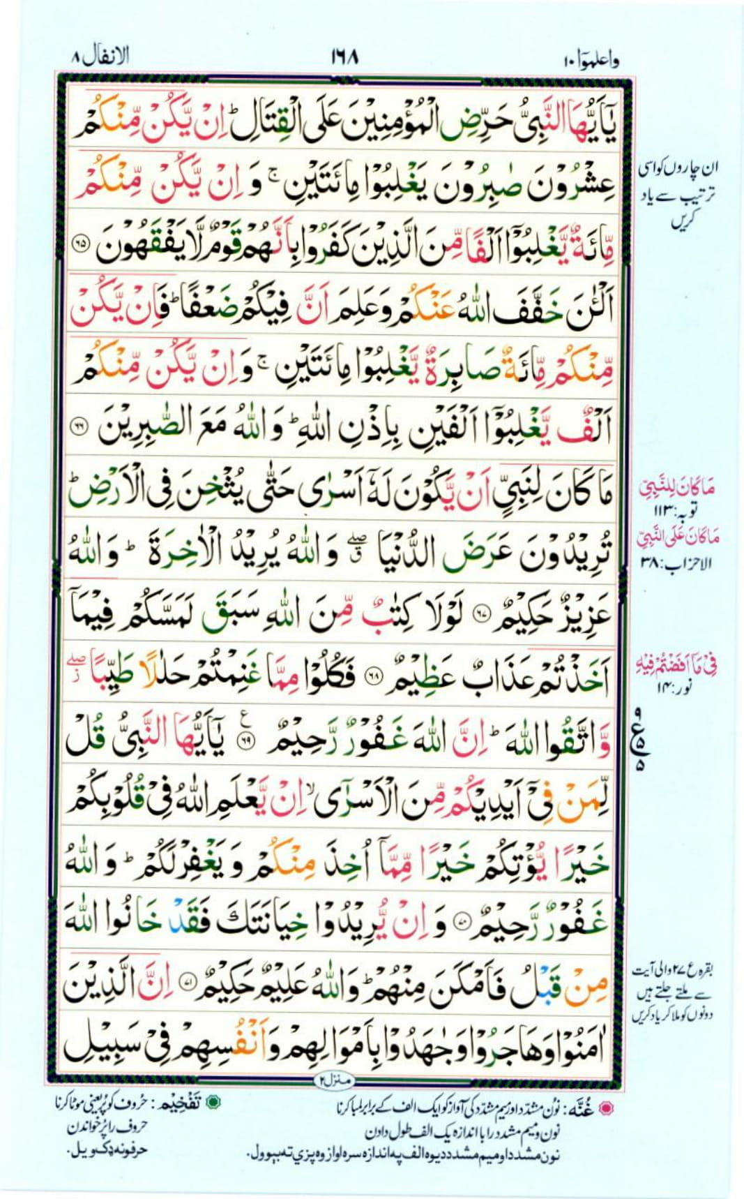 Reading Al Quran Part / Chapter / Siparah 10 Page 168