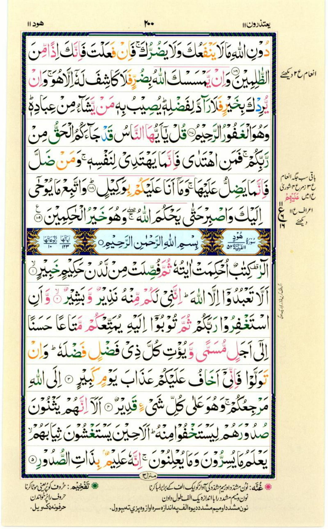 Reading Al Quran Part / Chapter / Siparah 11 Page 200
