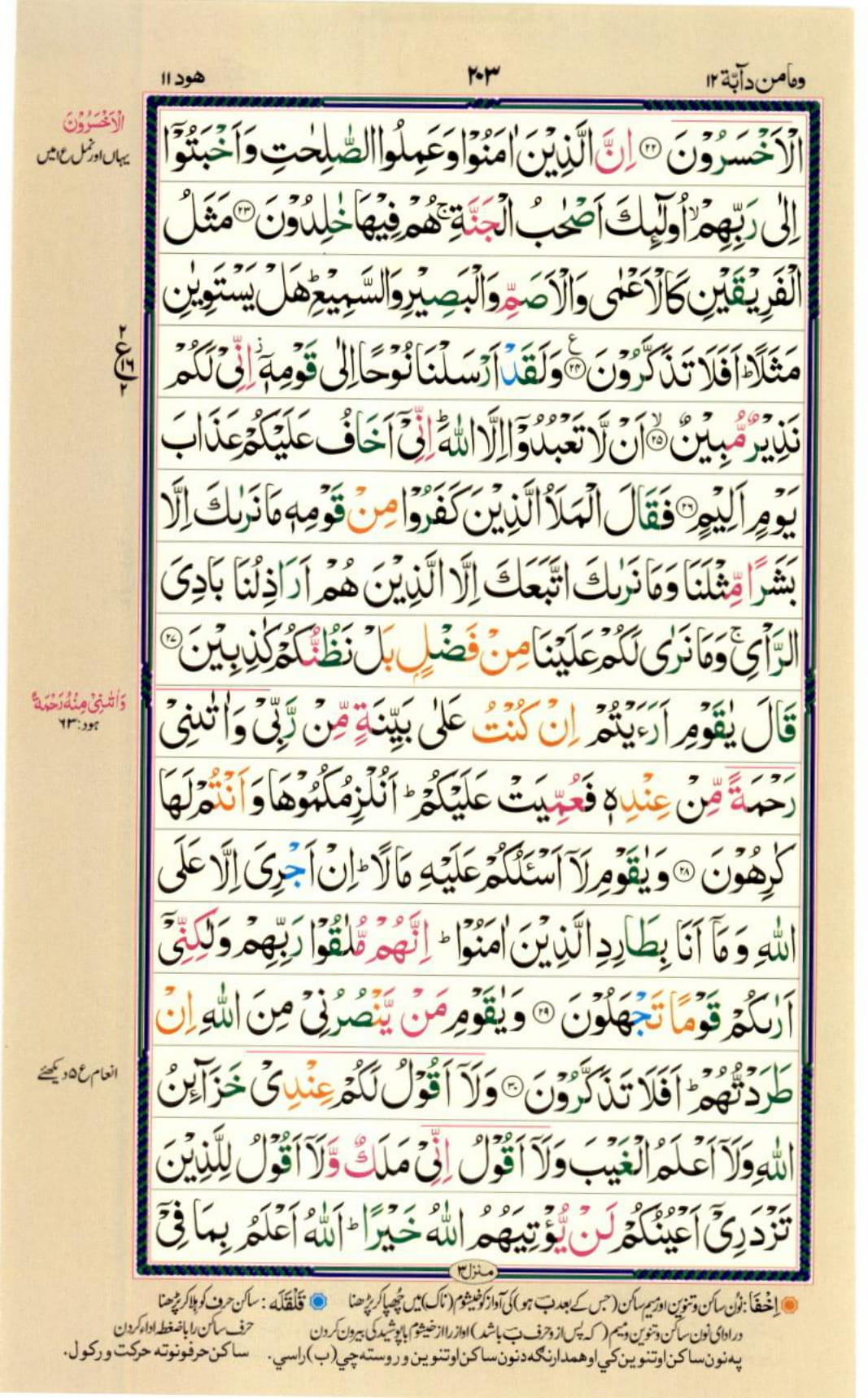 Reading Al Quran Part / Chapter / Siparah 12 Page 203