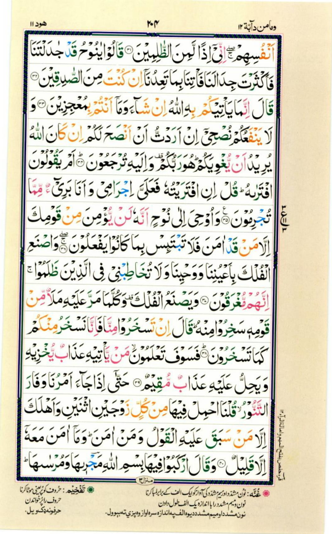 Reading Al Quran Part / Chapter / Siparah 12 Page 204