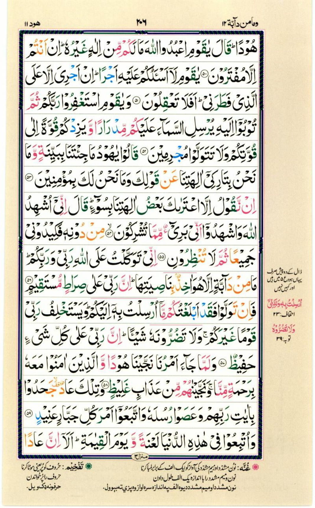 Reading Al Quran Part / Chapter / Siparah 12 Page 206