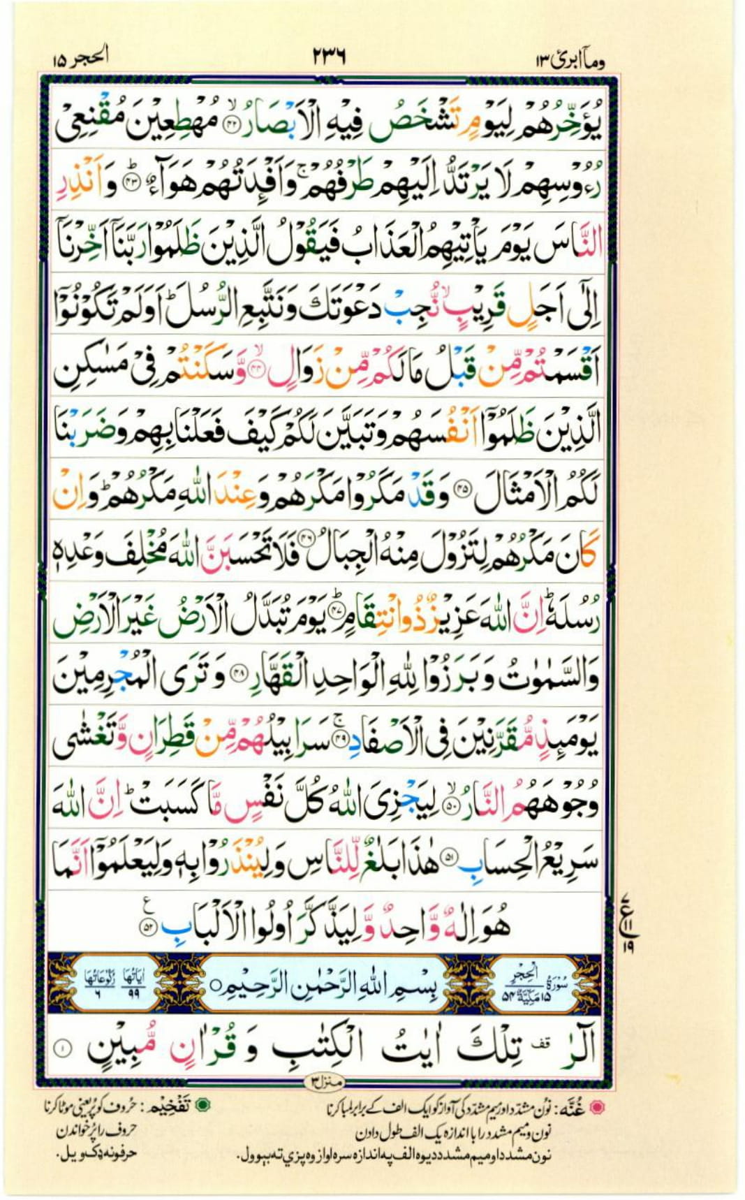 Reading Al Quran Part / Chapter / Siparah 13 Page 236