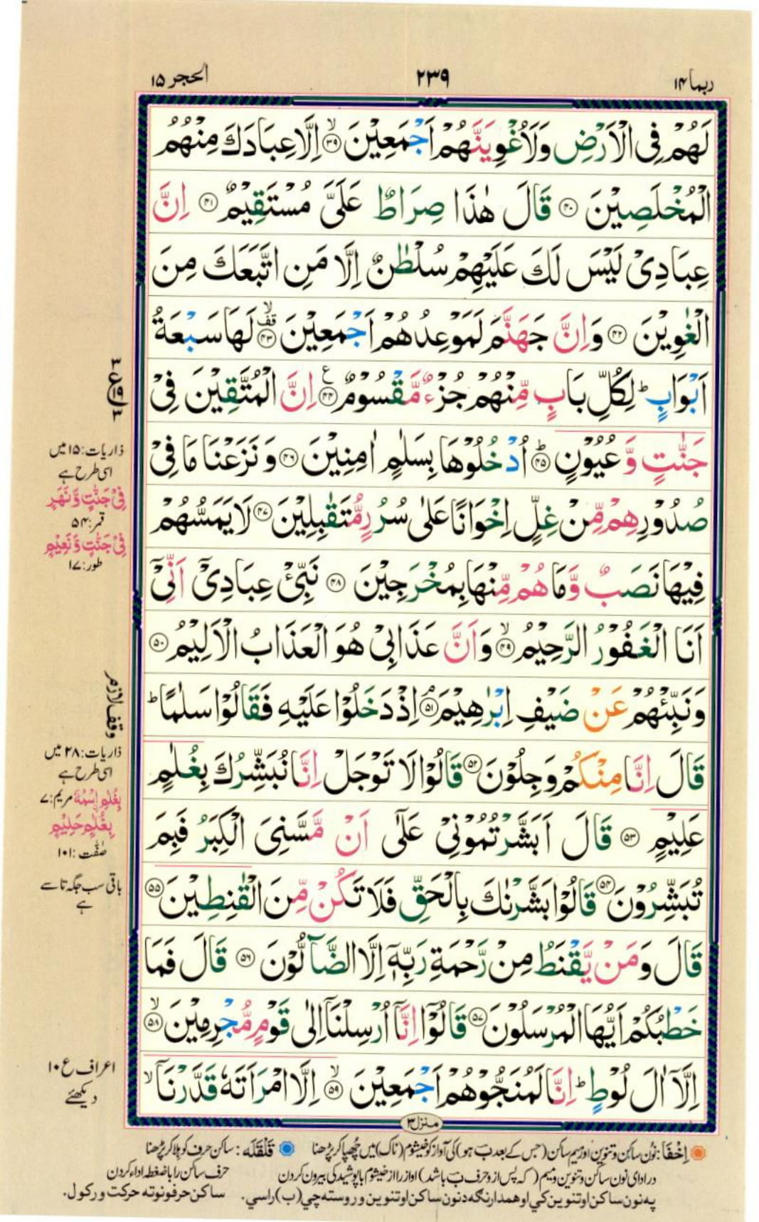 Reading Al Quran Part / Chapter / Siparah 14 Page 239