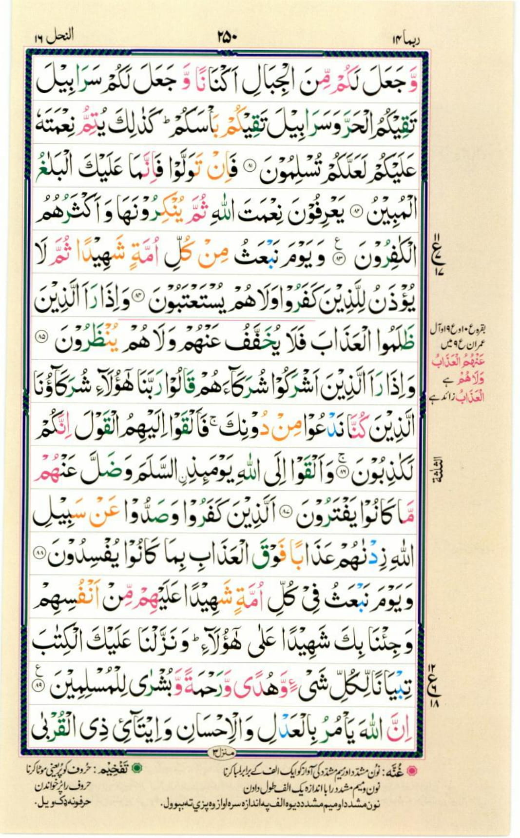 Reading Al Quran Part / Chapter / Siparah 14 Page 250
