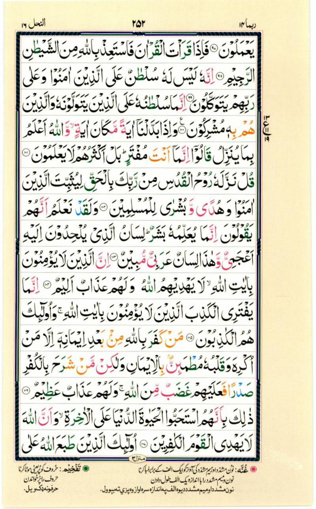 Reading Al Quran Part / Chapter / Siparah 14 Page 252